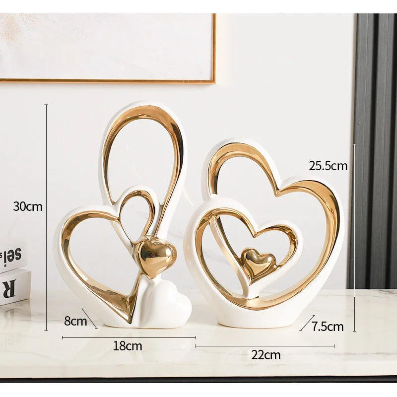 Heart-Shaped Modern Minimalist Decor - Luxury Home Accent for Living Room, Entryway, Wine Bar & TV Cabinet