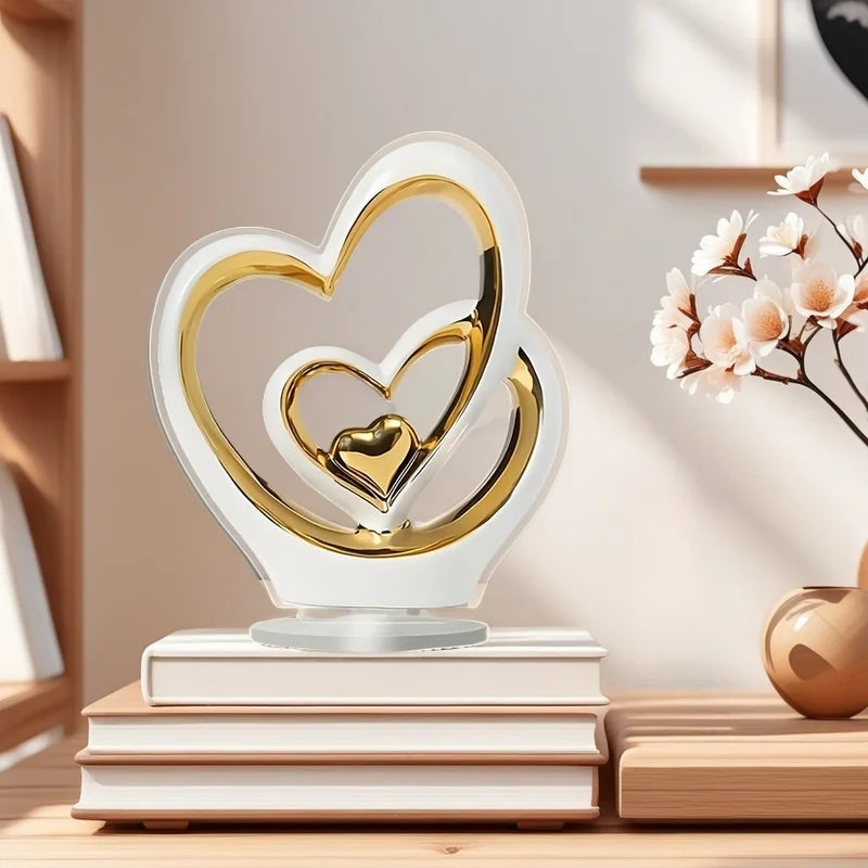 Heart-Shaped Modern Minimalist Decor - Luxury Home Accent for Living Room, Entryway, Wine Bar & TV Cabinet